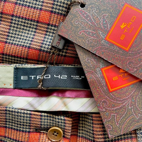 New Etro Tartan Trousers Size 6 - Picture 8 of 13